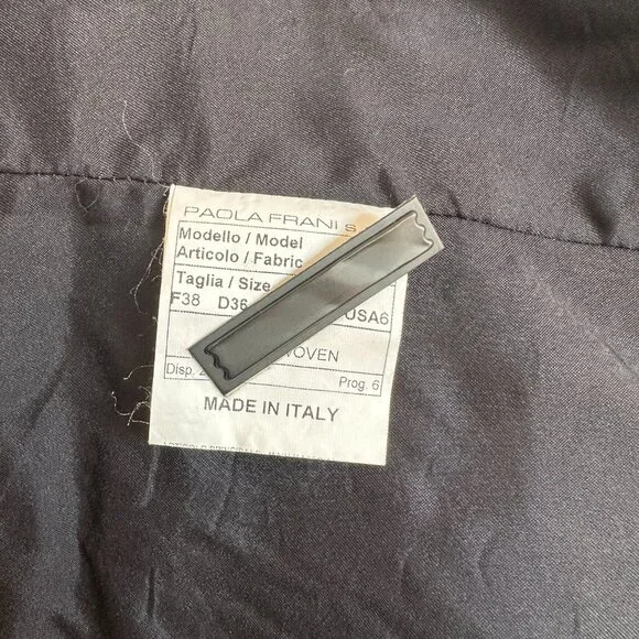 Paola Frani Black Draped Peplum Blouse – Made in Italy – Size 6 (IT 38) - Picture 9 of 10